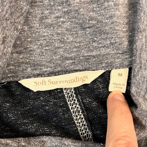 Soft Surroundings Gray Button Cowl Neck Tunic Top Sz M - Picture 6 of 10